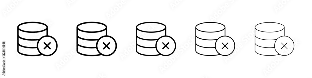 Database fail icon Vector logo sign Database fail icon Vector logo sign