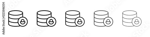 Database lock icon Vector logo sign