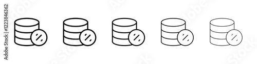 Database proportion icon Vector logo sign