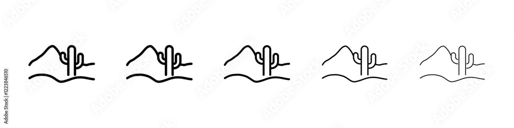 Desert icon Vector logo sign Desert icon Vector logo sign