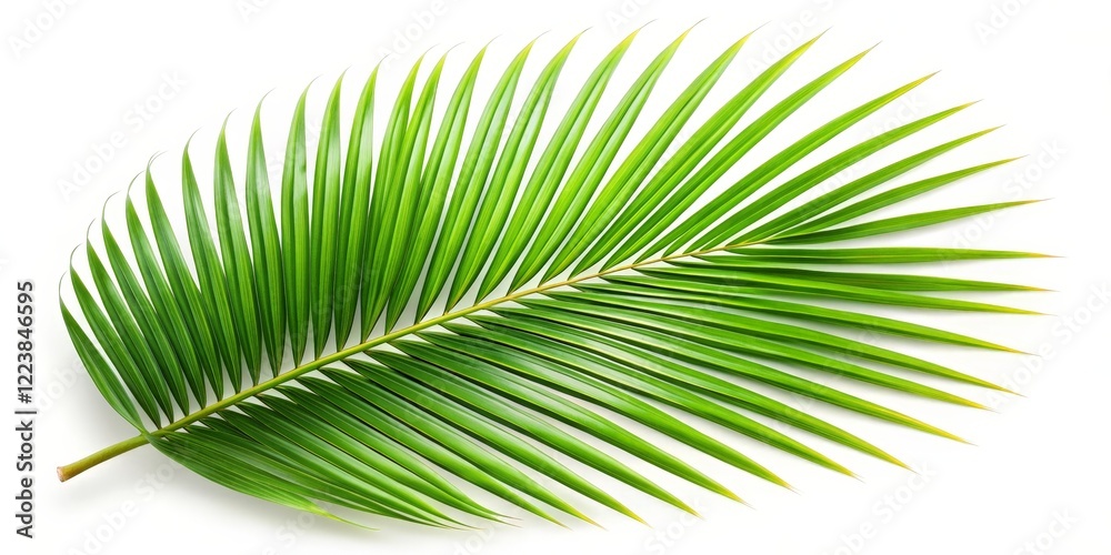 Obraz premium Palm Frond on White Background