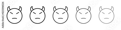 Devil emoji icon Vector logo sign