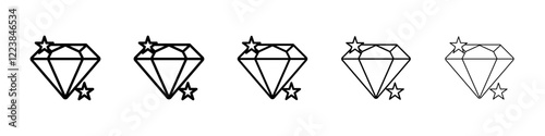Diamond shining icon Vector logo sign