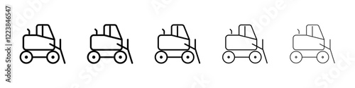 Digger bulldozer icon Vector logo sign