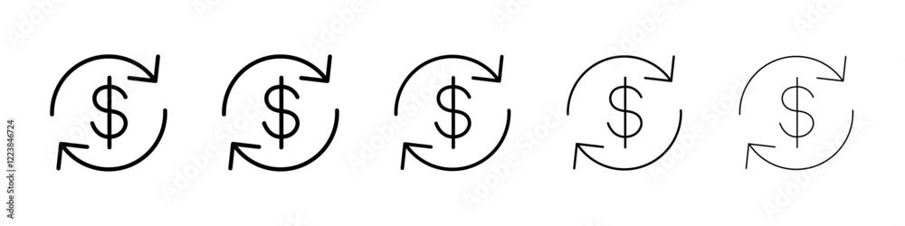 Dollar refund icon Vector logo sign Dollar refund icon Vector logo sign