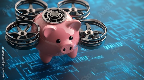 Piggy bank drone finance tech