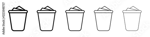 Full trash icon Vector logo sign
