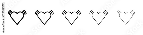 Heart beating icon Vector logo sign