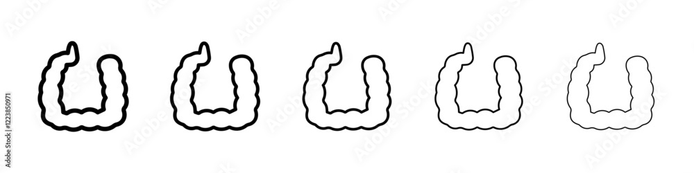 Fototapeta premium Large intestine icon Vector logo sign