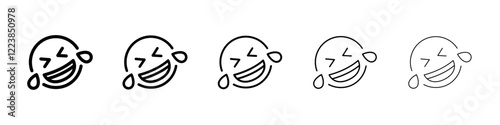 Laughing icon Vector logo sign