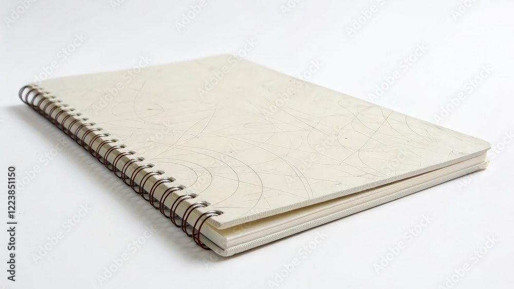 Spiral Notebook, Blank Pages, White Background Spiral Notebook, Blank Pages, White Background