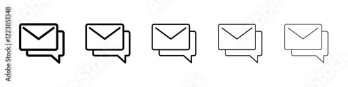 Mail conversation icon Vector logo sign