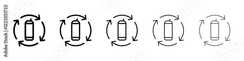 Metal can recycle icon Vector logo sign