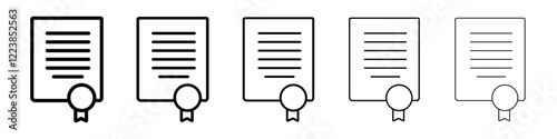 Notarized document icon Vector logo sign