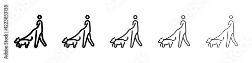 Person with dog icon Vector logo sign