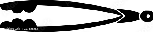 Barbecue kitchen tongs, kitchen cooking tool - vector silhouette picture for sign or logo. Tongs BBQ for icon or sign	