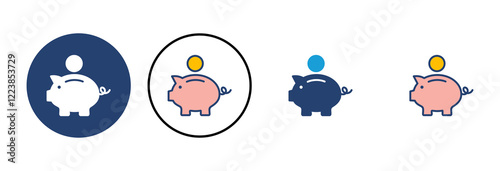 Piggy bank icon vector. piggy money icon