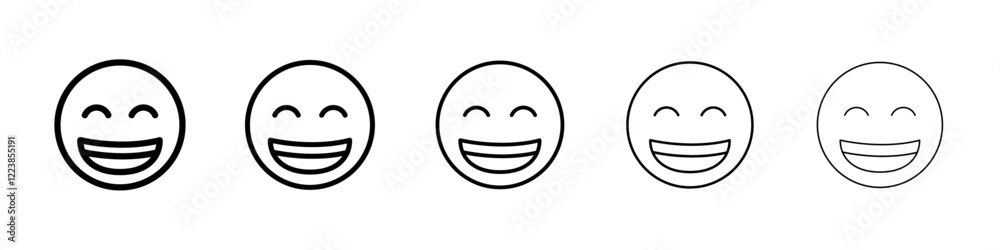 Smiling with closed eyes emoji icon Vector logo sign Smiling with closed eyes emoji icon Vector logo sign