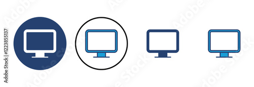 Computer icon vector. computer monitor icon vector.