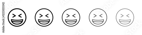 Squinting emoji icon Vector logo sign