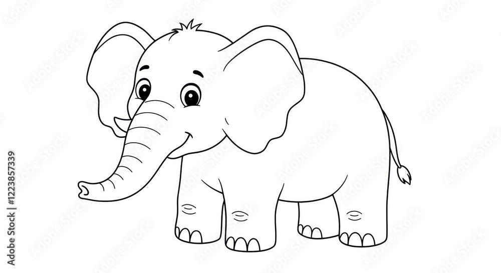 Obraz premium Coloring Page Simple Illustrations for Kids Books/Coloring Books.