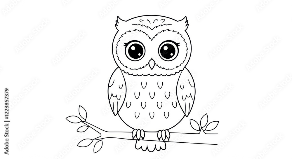 Fototapeta premium Coloring Page Simple Illustrations for Kids Books/Coloring Books.