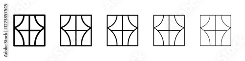 Window curtains icon Vector logo sign