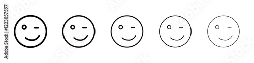 Wink emoji icon Vector logo sign