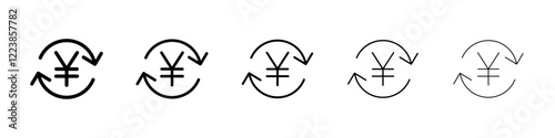 Yen refund icon Vector logo sign