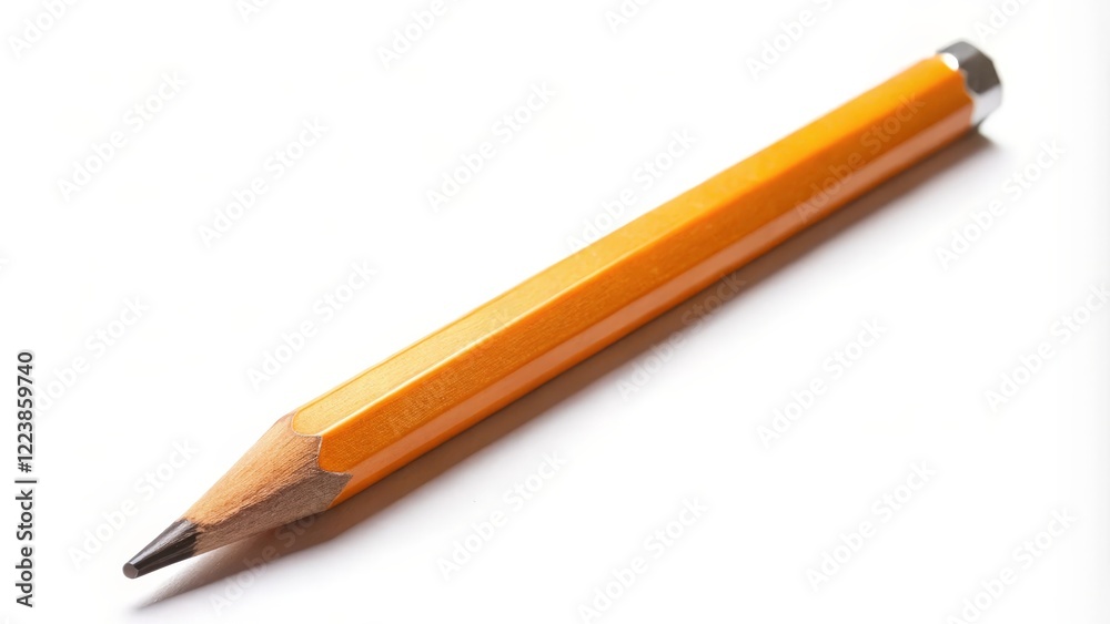 Yellow Pencil on White Background Yellow Pencil on White Background