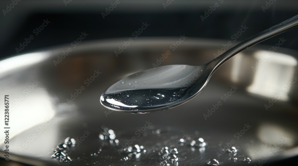 A spoonful of ghee melting in a hot pan, ready to sauté vegetables in a kitchen.