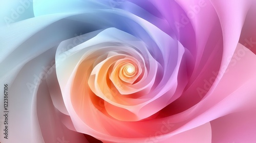 Abstract Pastel Spiral Rose Swirl Design Soft Colorful Background Texture