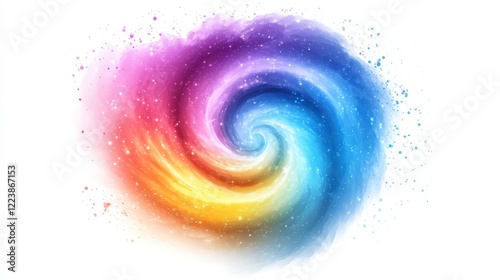 Vibrant Cosmic Swirl Abstract Watercolor Galaxy Nebula Background