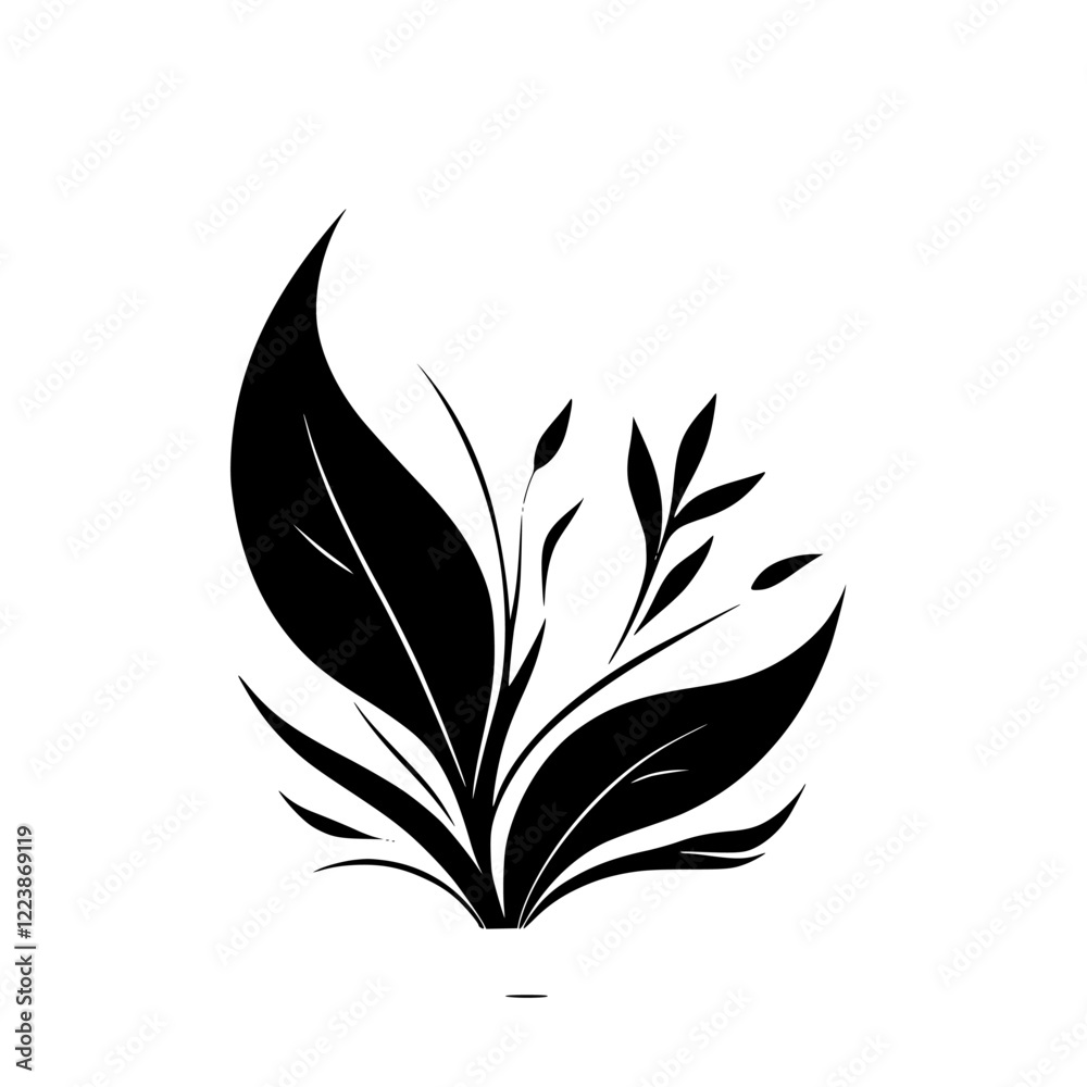 Elegant Black and White Floral Design: Botanical Silhouette Illustration. Perfect for minimalist decor, nature-inspired art, and stylish graphic designs. Elegant Black and White Floral Design: Botanical Silhouette Illustration. Perfect for minimalist decor, nature-inspired art, and stylish graphic designs.