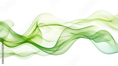 Abstract Green Wave Flow Design Elegant Swirling Motion Nature Inspired Background Image