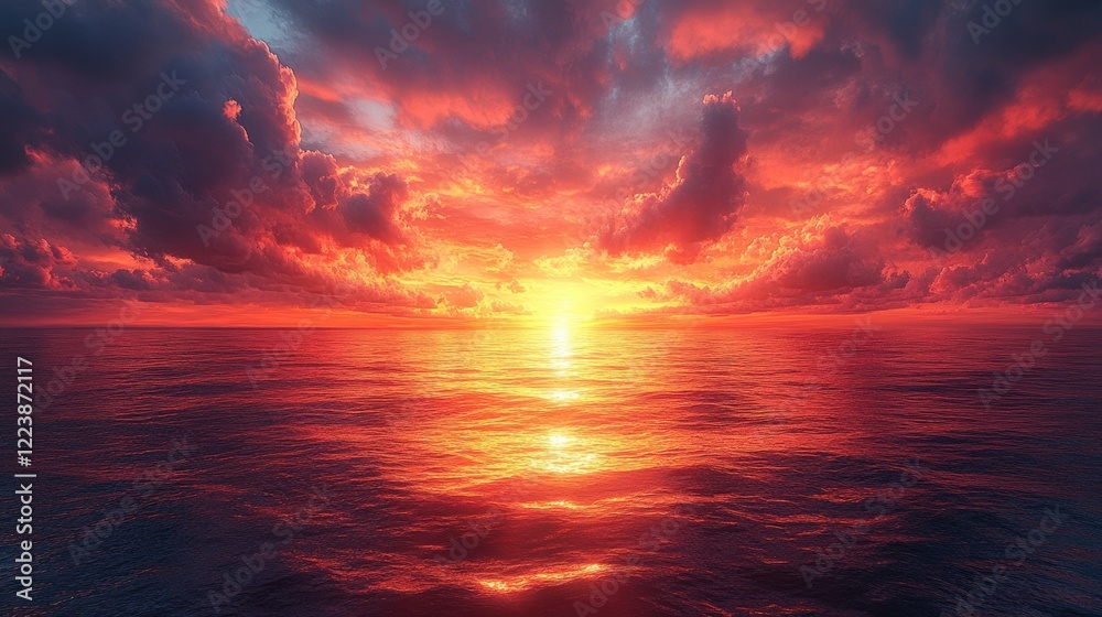A breathtaking and dramatic sunset unfolding over the ocean coastal region landscape photography serene environment wide-angle view A breathtaking and dramatic sunset unfolding over the ocean coastal region landscape photography serene environment wide-angle view