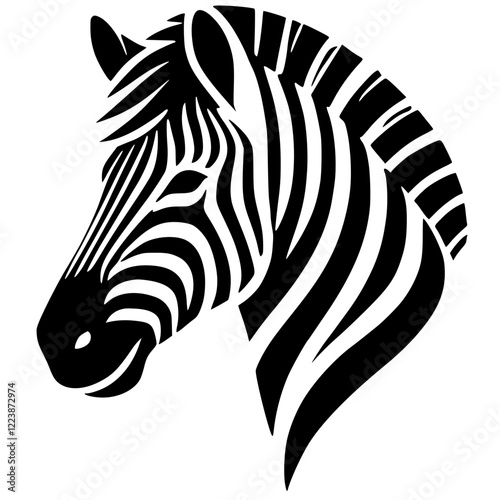 Zebra portrait silhouette