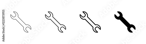 wrench icon vector isolated on white background. Wrench vector icon. Spanner symbol