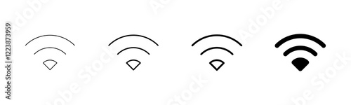 WIFI Icon vector isolated on white background. signal vector icon. Wireless and wifi icon or sign for remote internet access