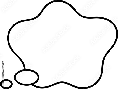 もやもやした吹き出しのベクターイラスト 白黒 モノクロ