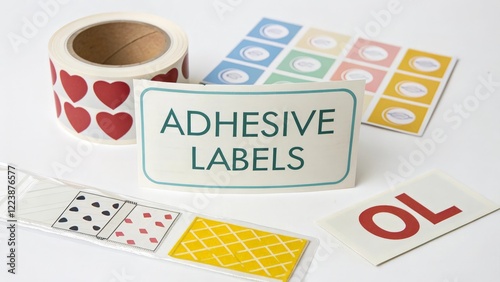 Adhesive Labels and Roll of Stickers