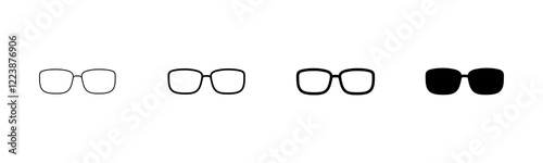 Glasses icon vector isolated on white background. Stylish Eyeglasses. Glasses vector. Optical concept