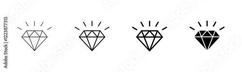 Diamond icon vector isolated on white background. Diamond vector icon. Gemstone symbol