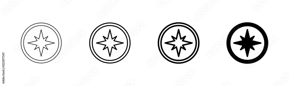 Compass icon vector isolated on white background. Compass vector icon Compass icon vector isolated on white background. Compass vector icon