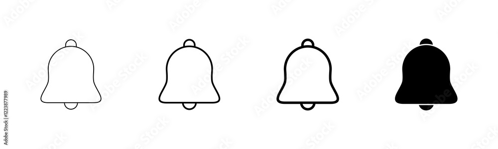 Bell Icon vector isolated on white background. Notification symbol. Bell vector icon Bell Icon vector isolated on white background. Notification symbol. Bell vector icon