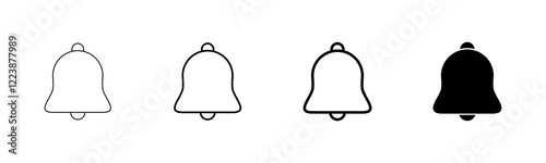 Bell Icon vector isolated on white background. Notification symbol. Bell vector icon