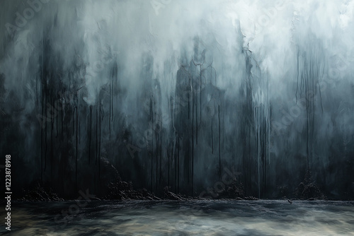Soft Light Streaks of Gray Paint Gently Fading in an Abstract Composition, Creating a Calming Visual Effect