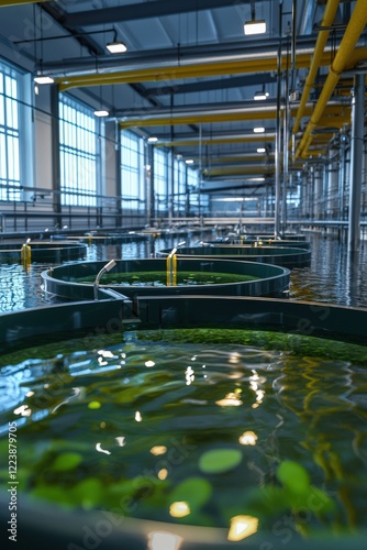 A biofactory converting algae into renewable energy sources. photo