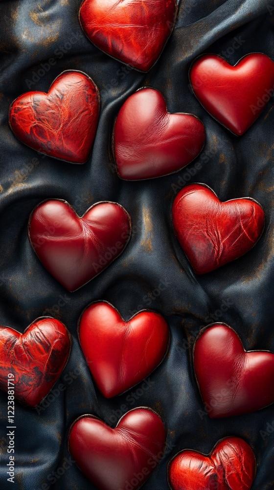 Fototapeta premium Top view of Heart pattern background