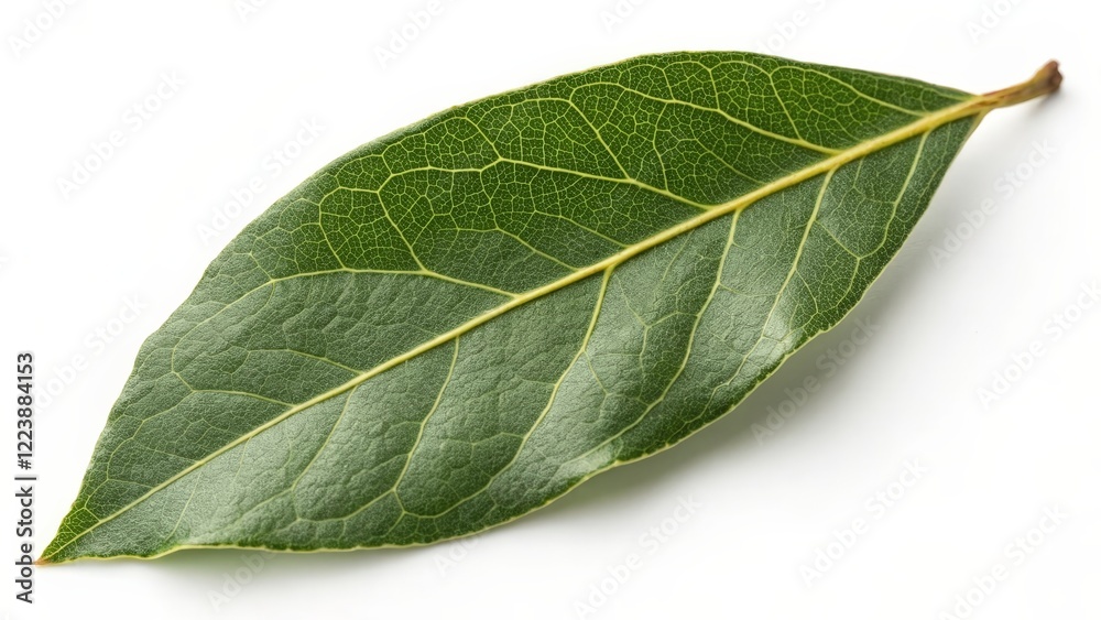 Obraz premium Single Bay Leaf on White Background